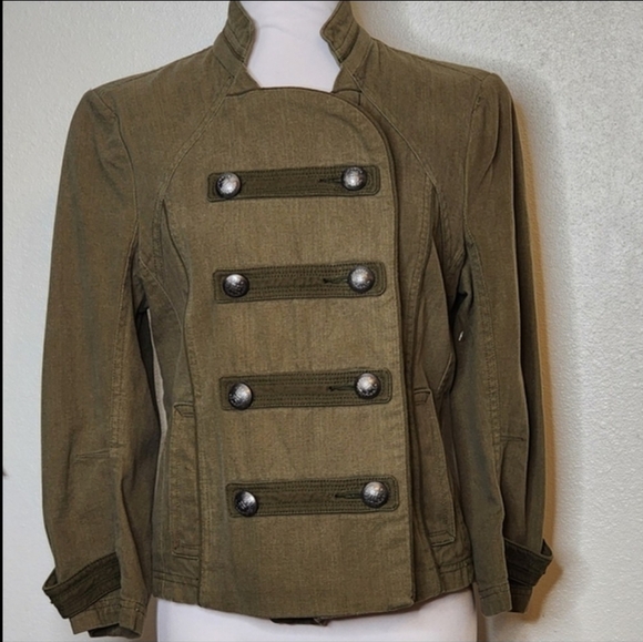 American Eagle Outfitters Military Double Breasted Army Green Victorian Coat - Picture 12 of 12